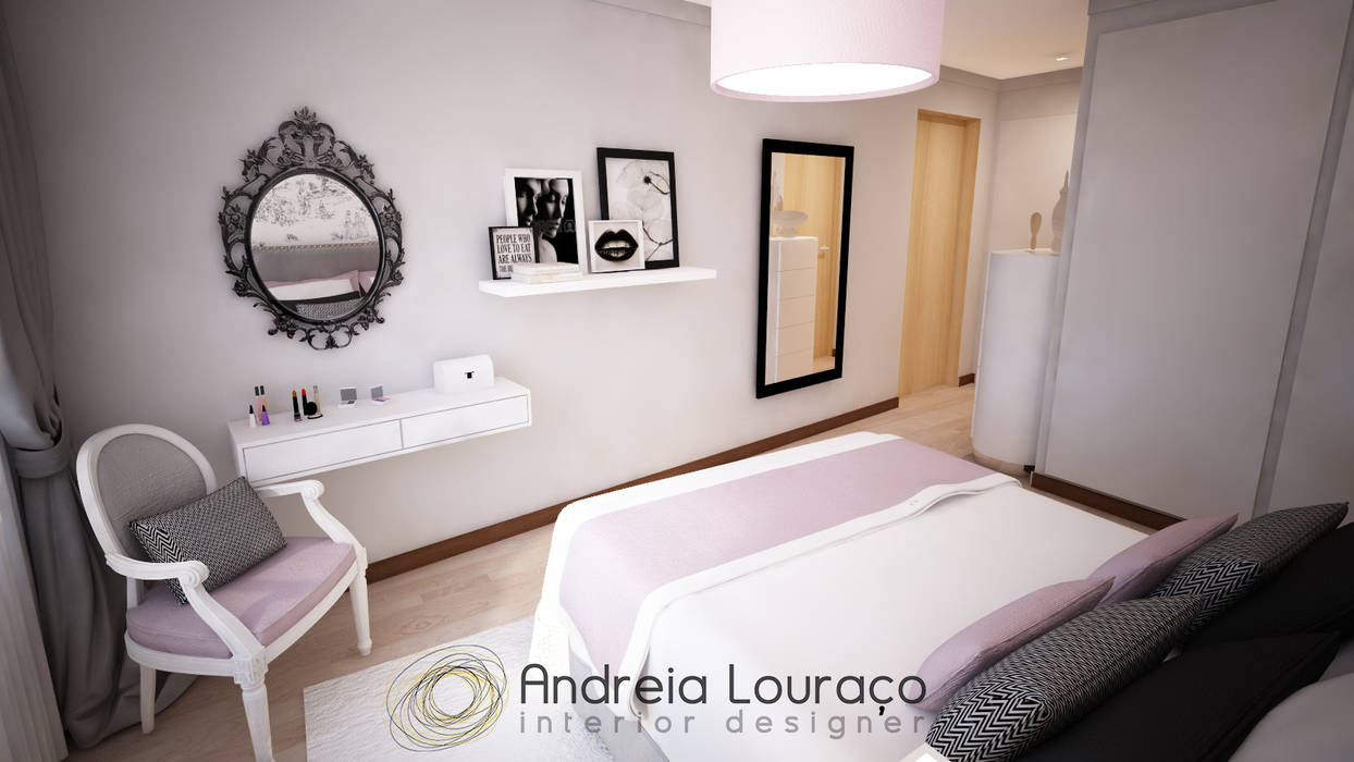 Projecto de Decoração "BAROQUE TOUCH", Andreia Louraço - Designer de Interiores e Exteriores (Email: atelier.andreialouraco@gmail.com) Andreia Louraço - Designer de Interiores e Exteriores (Email: atelier.andreialouraco@gmail.com) 식민지스타일 침실