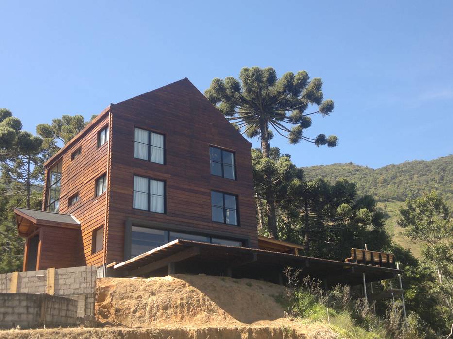 Residência Forbes Studio + Arquitetura e Urbanismo Casas campestres Derivados de madeira Transparente projeto,obra,arquitetura