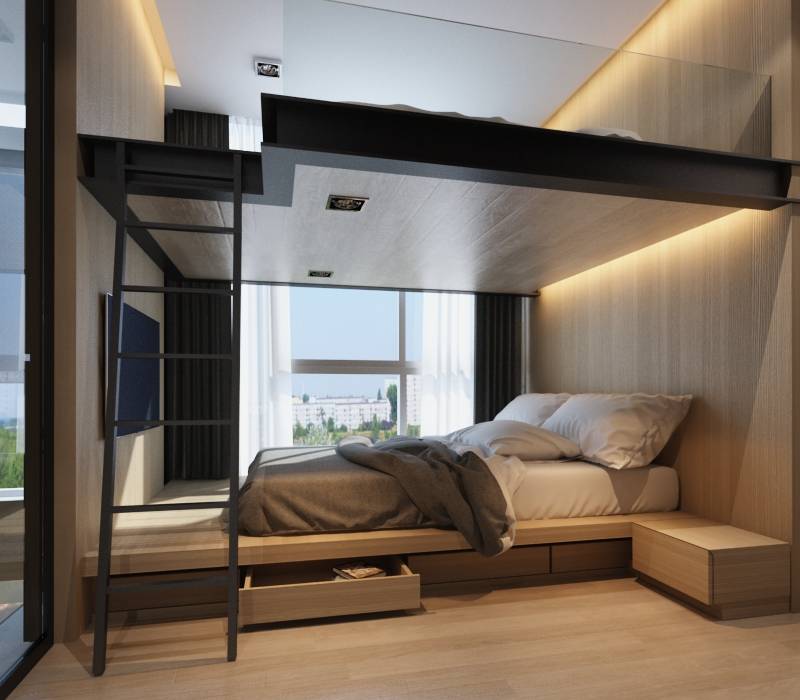 เตียงสองชั้น ramรับออกแบบตกแต่งภายใน ห้องนอน รับออกแบบตกแต่งภายใน,เตียงนอนและหัวเตียง