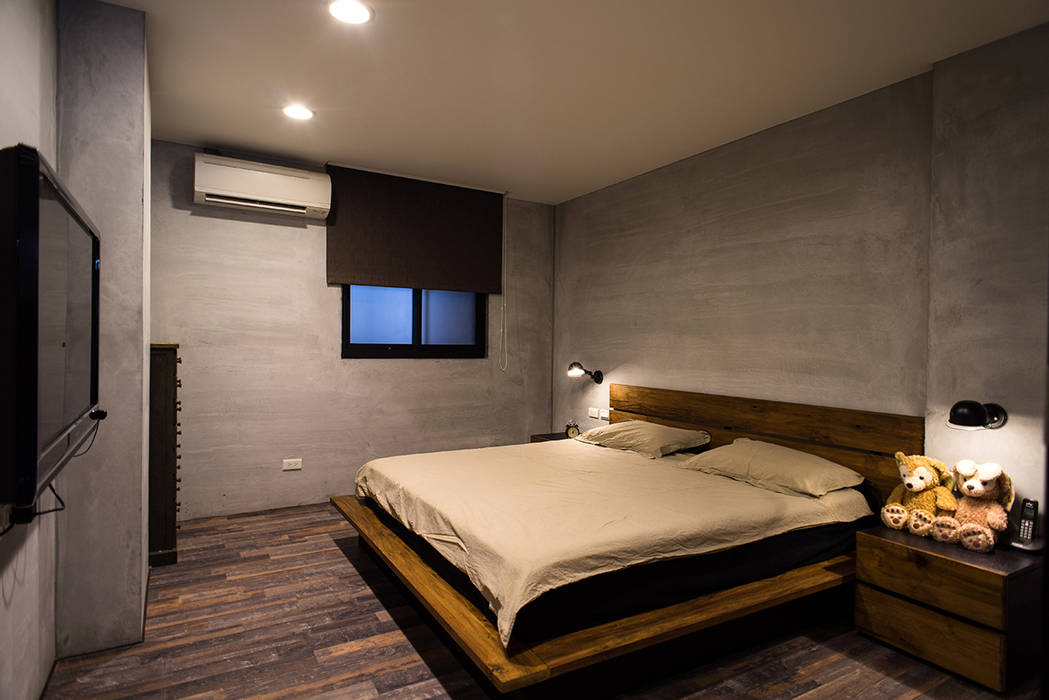 主臥 homify Industrial style bedroom