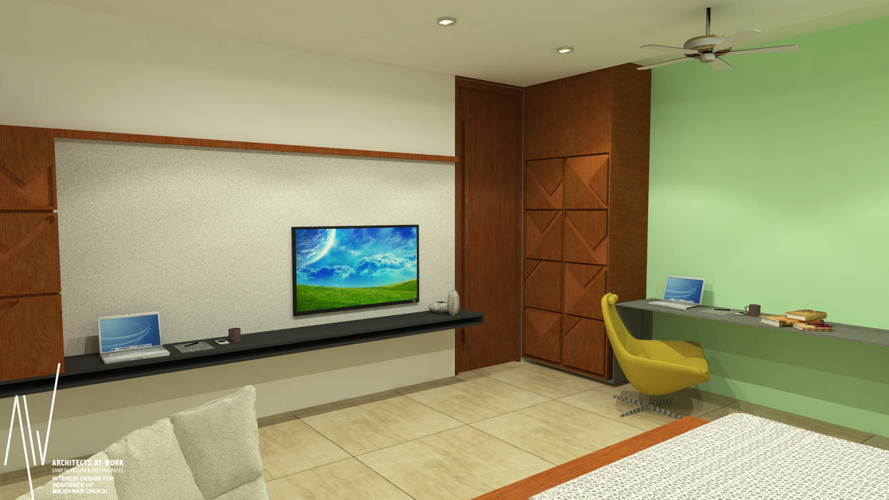 Interior of Ishwarbhai, Architects at Work Architects at Work Modern style bedroom