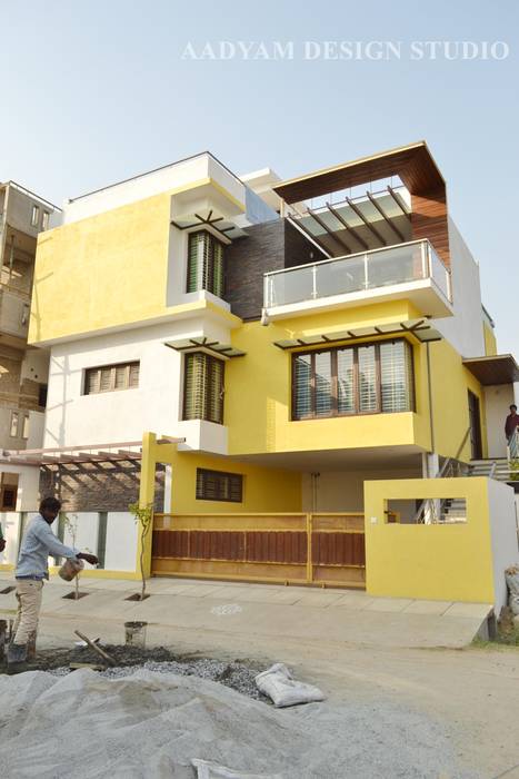 Road facing elevation Aadyam Design Studio Houses