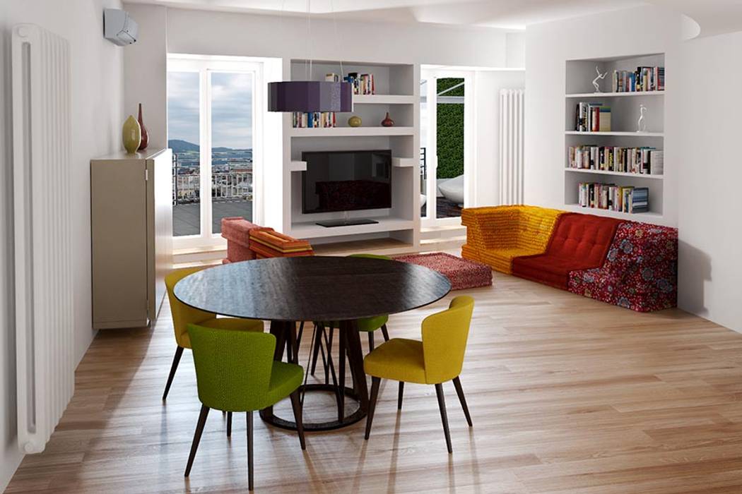 UN APPARTAMENTO VERSATILE, T+T ARCHITETTURA T+T ARCHITETTURA Modern living room