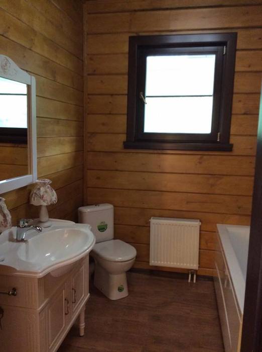 Дом из клееного бруса , Техно-сруб Техно-сруб Classic style bathroom Wood Wood effect Decoration