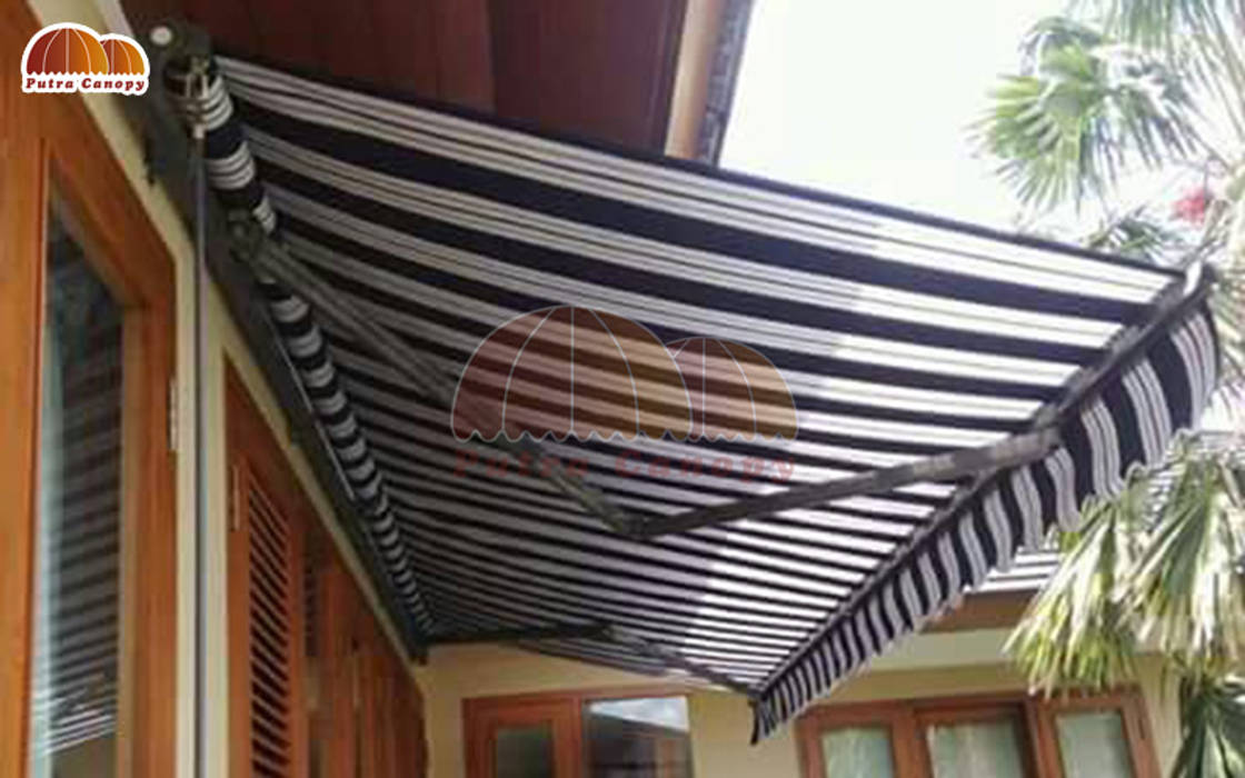 Awning Gulung Putra Canopy Balkon, Beranda & Teras Modern Tekstil Amber/Gold canopy kain,canopy,awning kain,rectractable awning,rumah,jendela,balkon,dekorasi,awning,awning gulung,Accessories & decoration