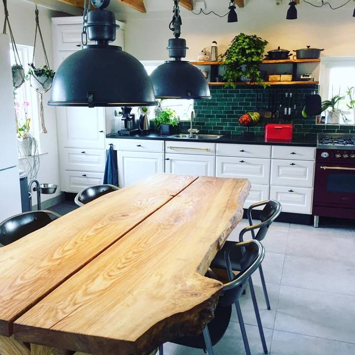 Keuken met Bejmat tegels homify Industriële keukens Tegels designtegels,cementtegels,zelliges,kleurrijk,mediteraans,muren,industrieel,bejmat,groen,keuken