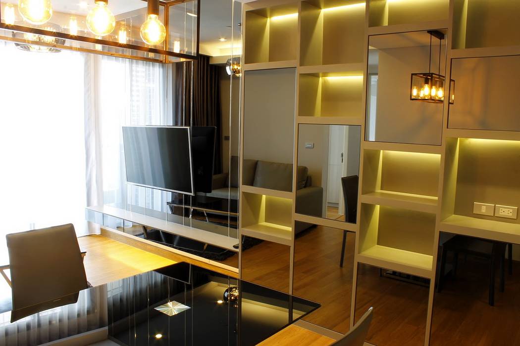 LPN 24 condominium interior, Glam interior- architect co.,ltd Glam interior- architect co.,ltd Jardín interior Vidrio Paisajismo de interiores