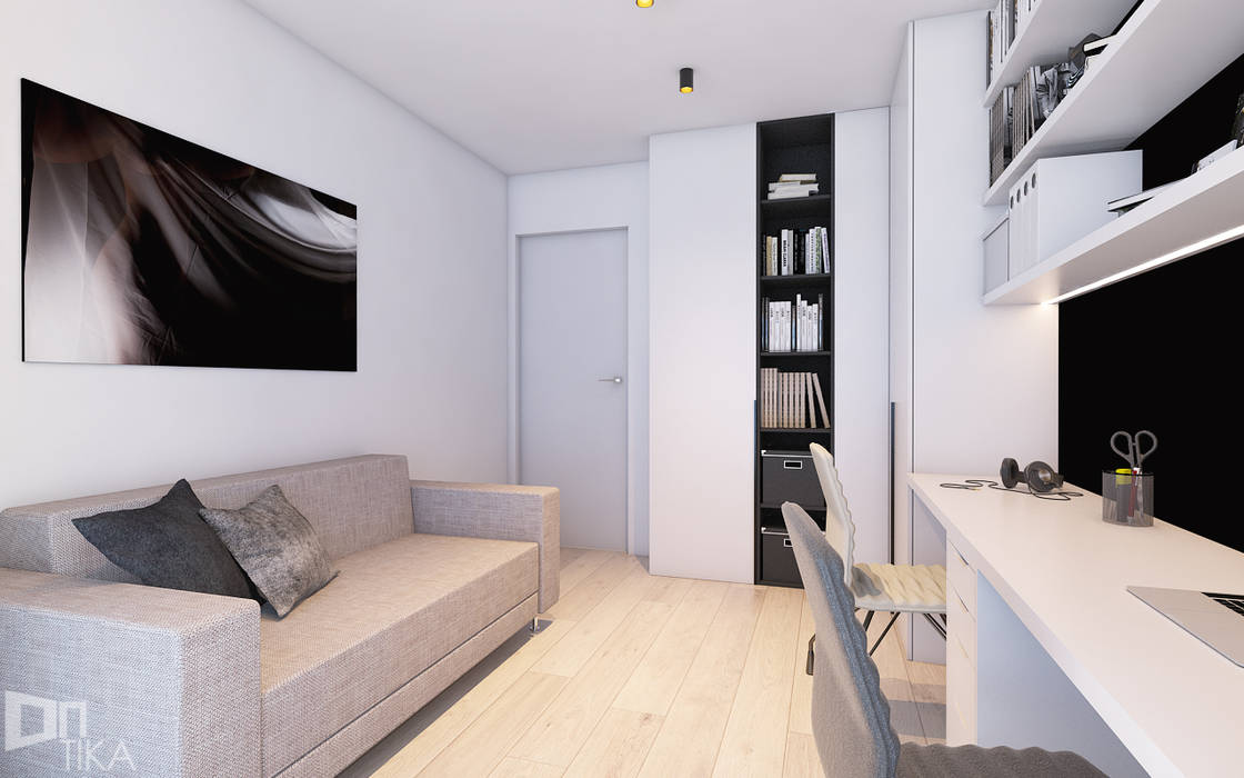 Mieszkanie z marmurem, Katowice 80 m2, TIKA DESIGN TIKA DESIGN Minimalist study/office
