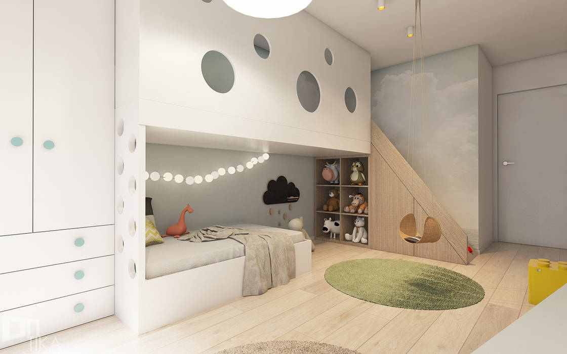 Mieszkanie z marmurem, Katowice 80 m2, TIKA DESIGN TIKA DESIGN Minimalistyczny pokój dziecięcy