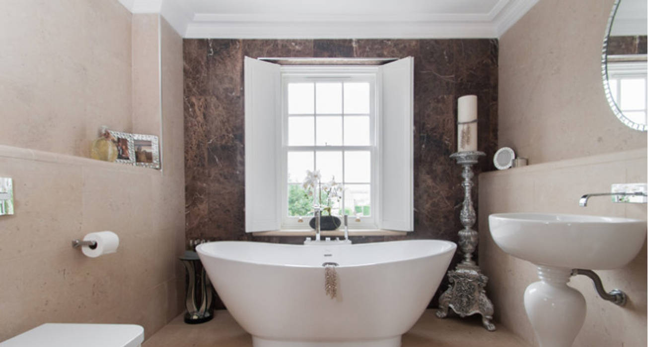 Bathroom Lincolnshire Limestone Flooring Modern bathroom Bathtubs & showers