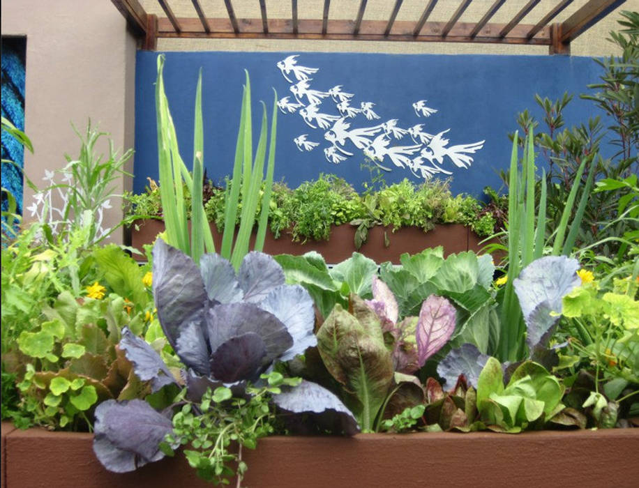 Working with walls Young Landscape Design Studio Modern Garden wall art,ideas,garden,small garden,Aquaponics