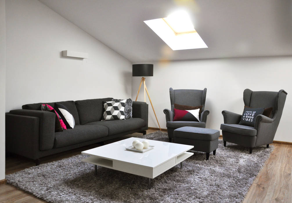Projekt mieszkania pod Warszawą, poziom3. poziom3. Modern Living Room