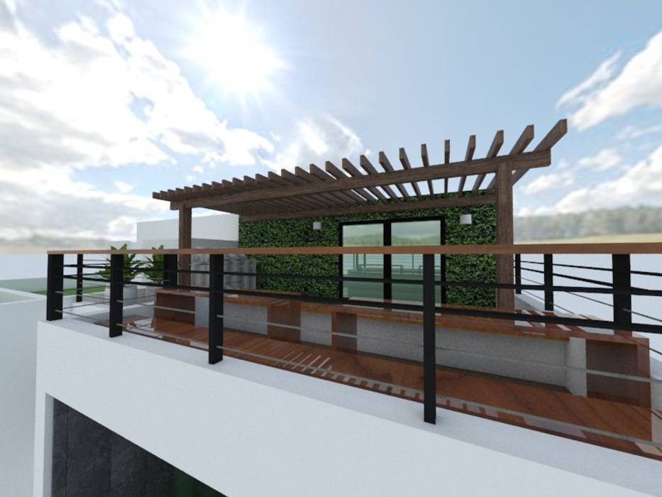 Terraza Arquitectura Ecologista Balcones y terrazas de estilo moderno Madera Acabado en madera