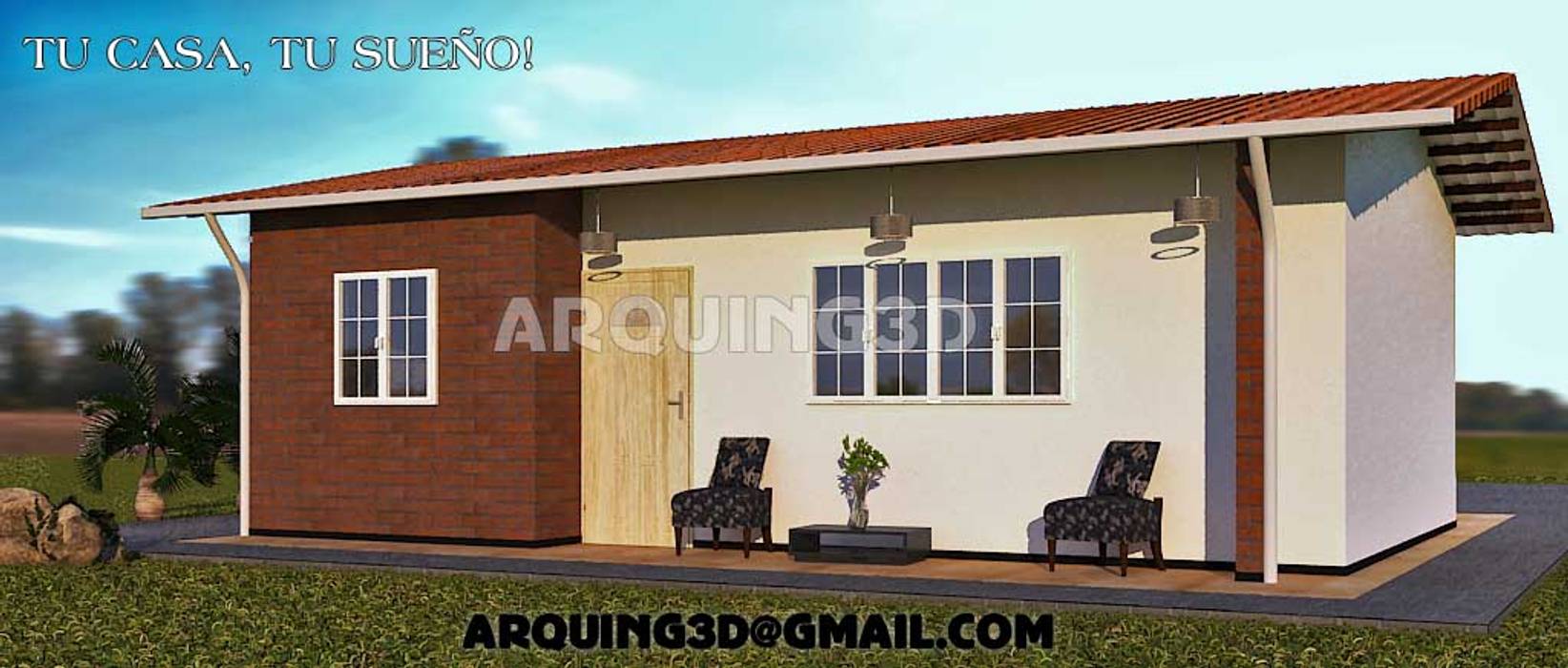 Diseño de vivienda, Arquing3d Arquing3d Classic style houses Bricks Beige