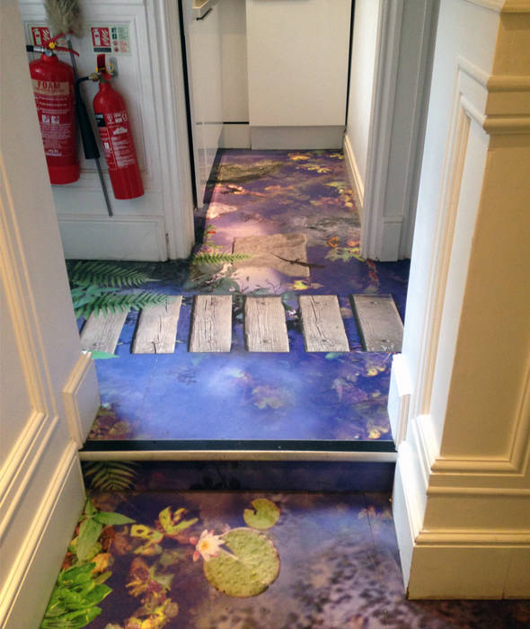 3d Vinyl Flooring Modern Corridor Hallway Stairs By Blue