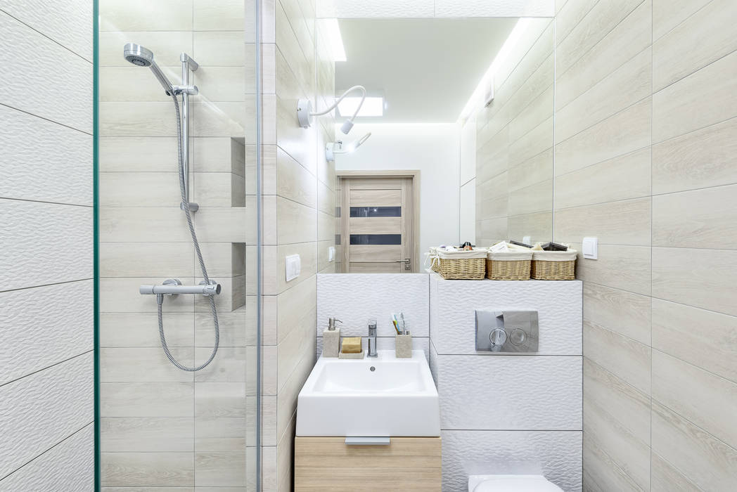 Kawalerka, Q2Design Q2Design Modern bathroom