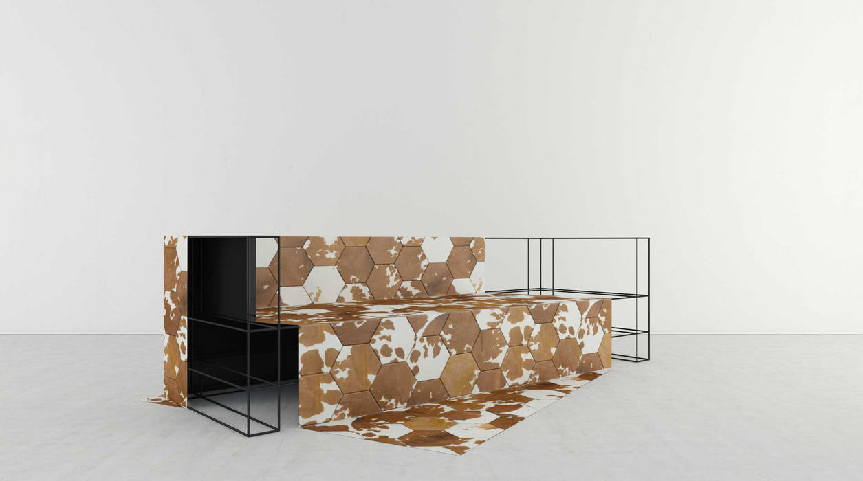 FRAME, t design t design Modern Living Room Leather Grey Sofas & armchairs