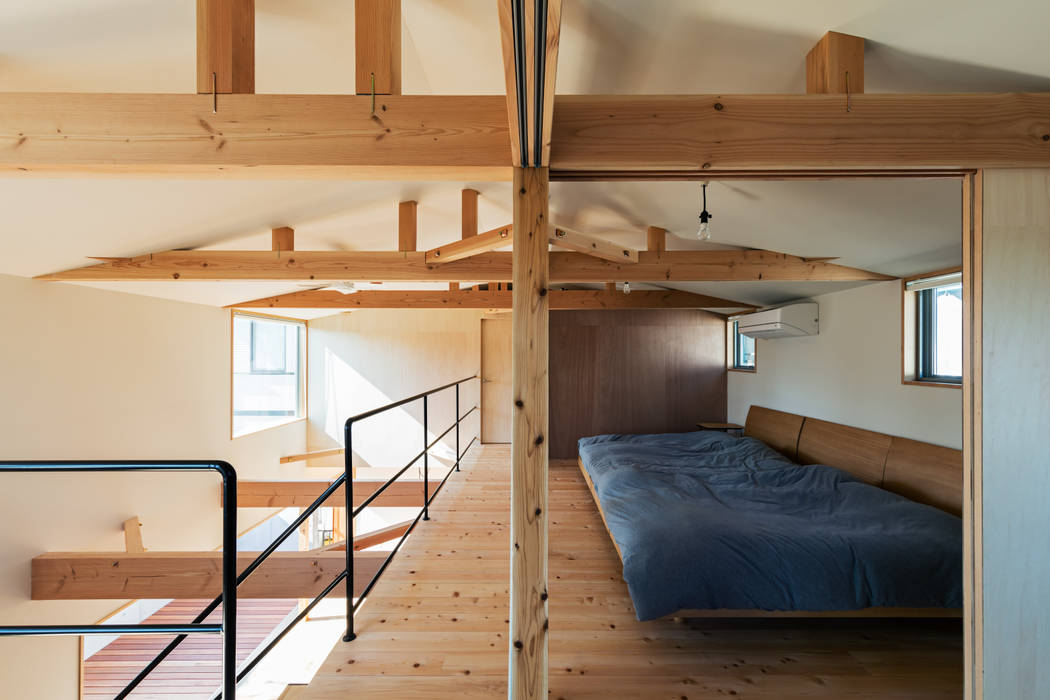 S-house, coil松村一輝建設計事務所 coil松村一輝建設計事務所 Minimalist bedroom