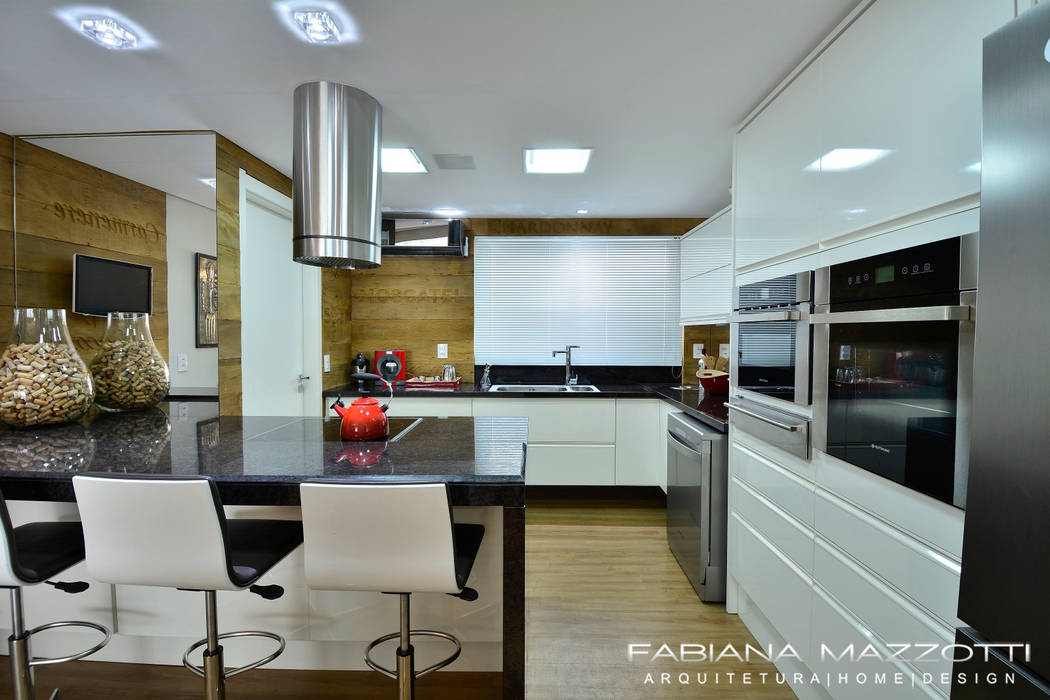 Apartamento Jovem Casal 140m2, Fabiana Mazzotti Arquitetura e Interiores Fabiana Mazzotti Arquitetura e Interiores Cocinas de estilo moderno