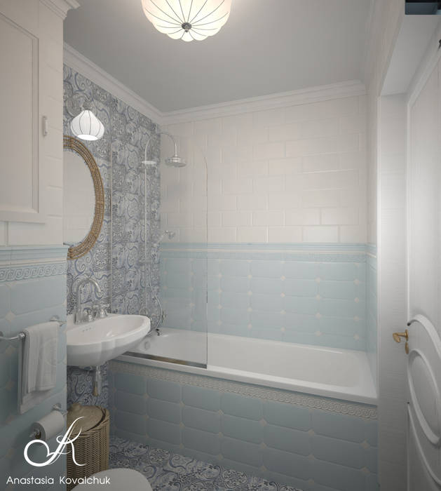 Apartment in Moscow, Design studio by Anastasia Kovalchuk Design studio by Anastasia Kovalchuk Classic style bathroom
