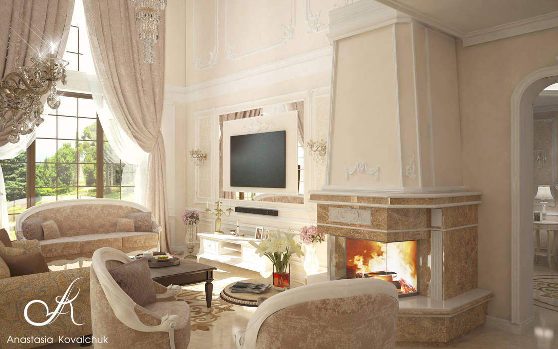 Villa, Design studio by Anastasia Kovalchuk Design studio by Anastasia Kovalchuk Classic style living room