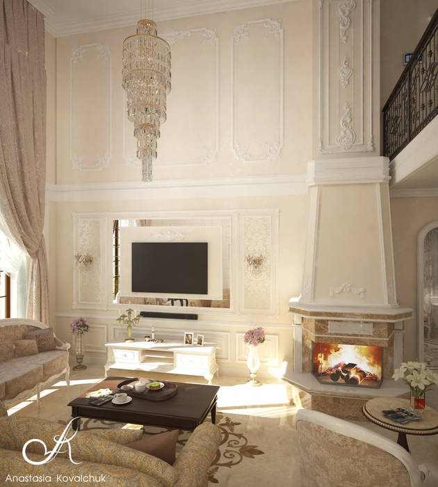 Villa, Design studio by Anastasia Kovalchuk Design studio by Anastasia Kovalchuk Living room