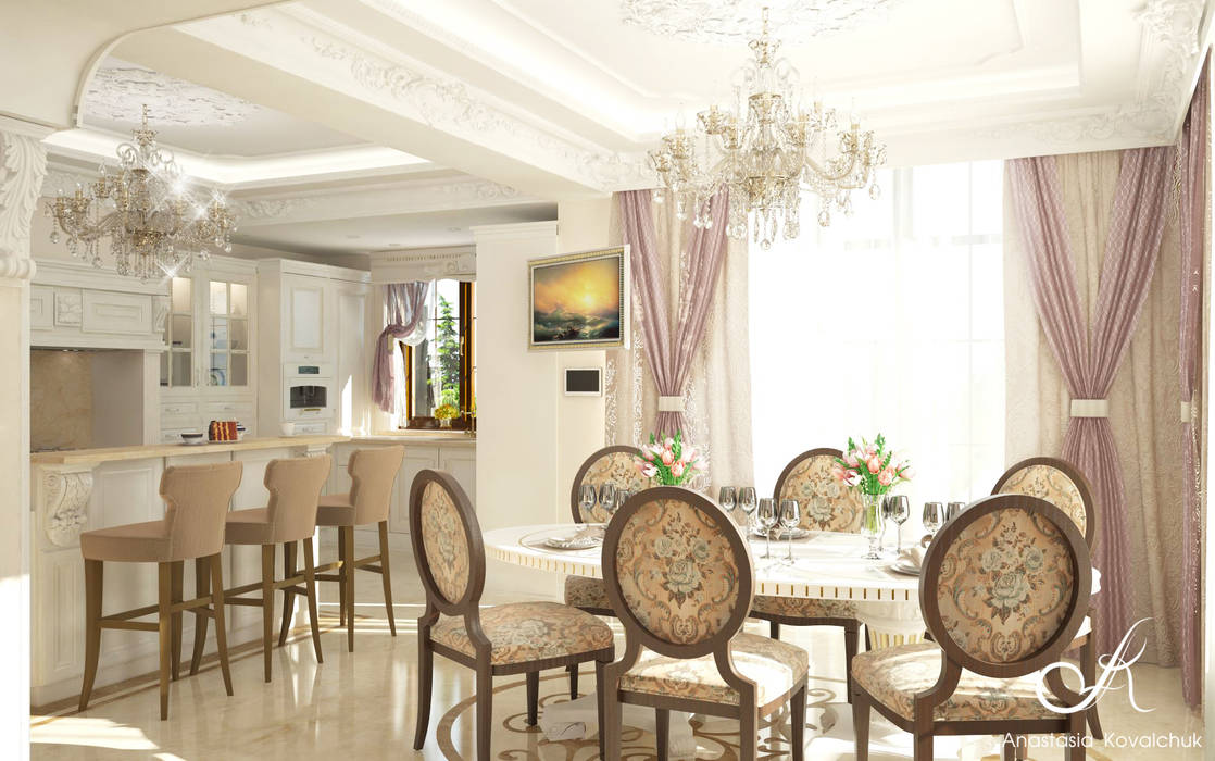 Villa, Design studio by Anastasia Kovalchuk Design studio by Anastasia Kovalchuk Classic style dining room