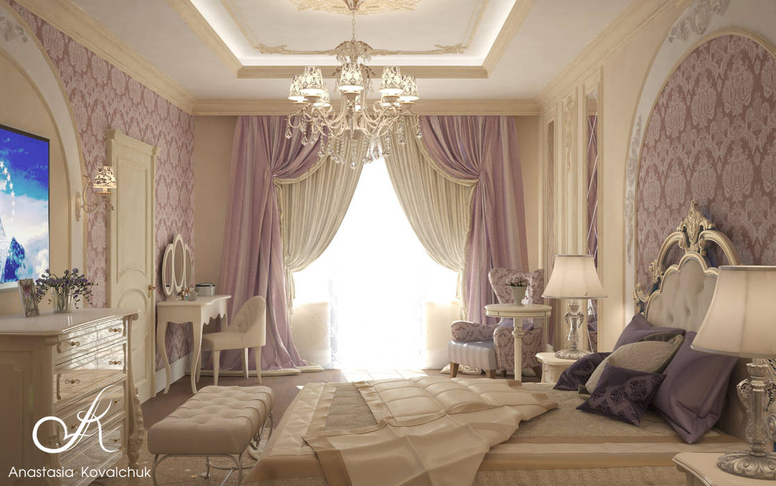 Villa, Design studio by Anastasia Kovalchuk Design studio by Anastasia Kovalchuk Classic style bedroom