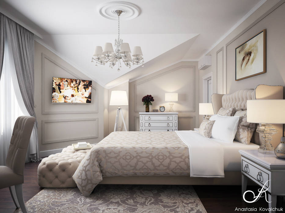 Villa, Design studio by Anastasia Kovalchuk Design studio by Anastasia Kovalchuk Classic style bedroom