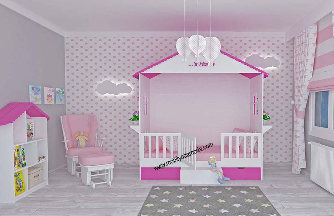 Montessori evli bebek odası modern çocuk odası mobi̇lyada
