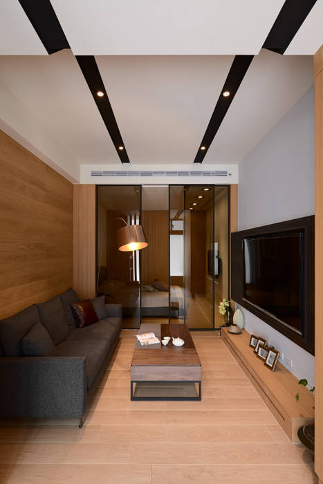 木質系溫暖宅, kimico.liu kimico.liu 现代客厅設計點子、靈感 & 圖片