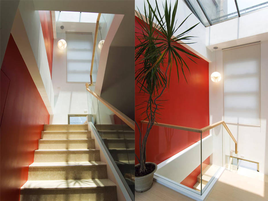 陽光樓梯間 果仁室內裝修設計有限公司 樓梯 樓梯間,採光罩