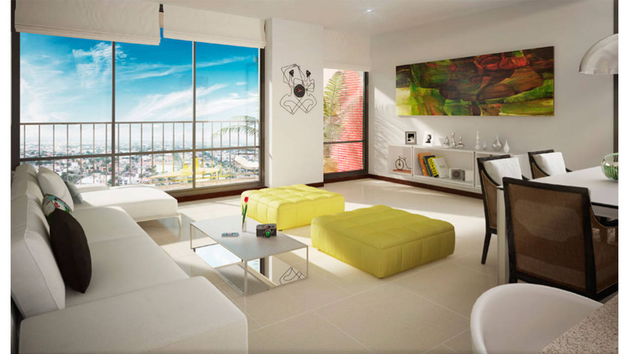 URB. BALCONES DE FLOR AMARILLO, MC Arquitectos MC Arquitectos Modern living room