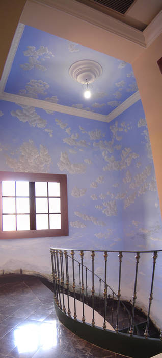 "Escalera al cielo" Jorge Fin. Murals Paredes y suelos de estilo clásico mural,wall painting