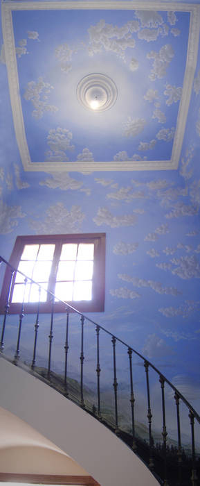 "Escalera al cielo" Jorge Fin. Murals Paredes y suelos de estilo clásico Mural,wall painting