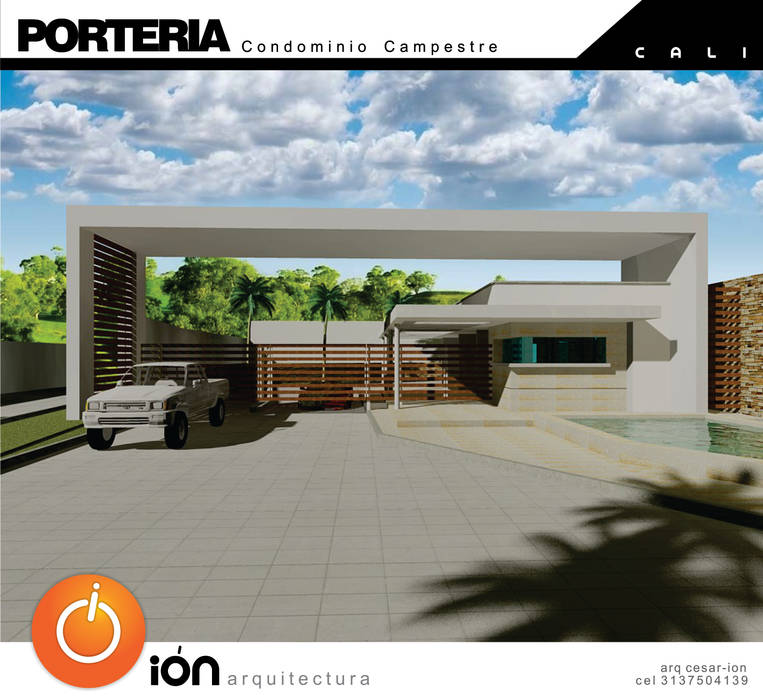 PORTADA CONDOMINIO CAMPESTRE / Reciclaje Arquitectonico, ION arquitectura SAS ION arquitectura SAS Дома в стиле минимализм