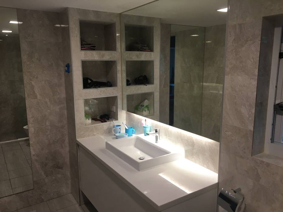 飯店式衛浴設備 小預算大裝修, 捷士空間設計 捷士空間設計 現代浴室設計點子、靈感&圖片