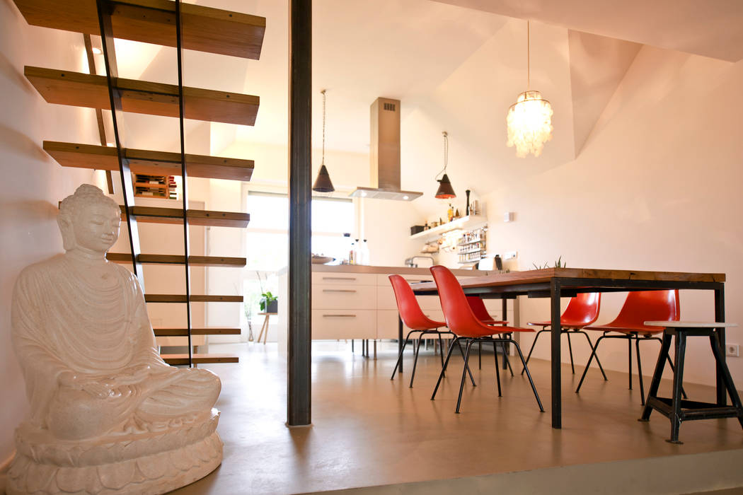 140 qm galeriewohnung industriale esszimmer von ...