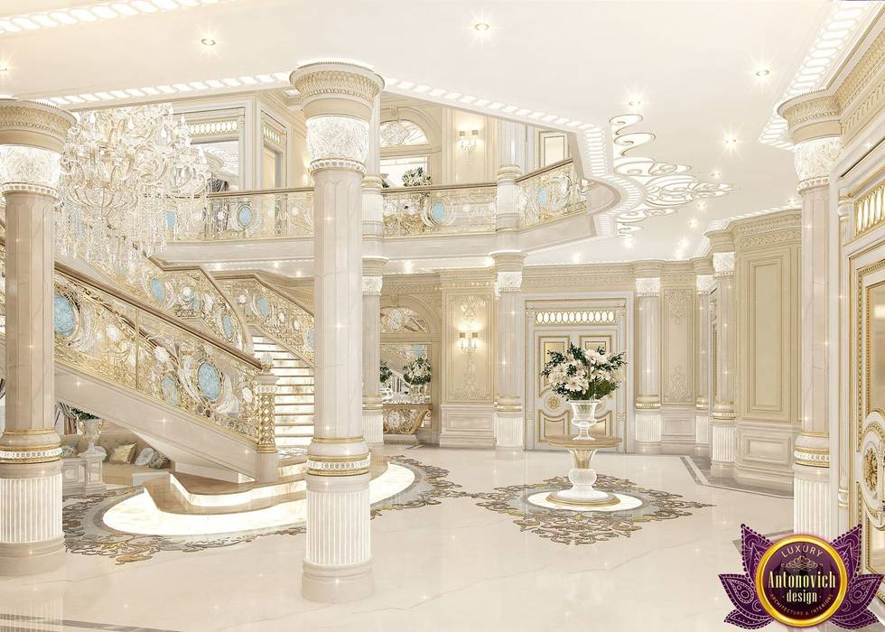 ​Palace interiors from Luxury Antonovich Design, Luxury Antonovich Design Luxury Antonovich Design Classic style corridor, hallway and stairs
