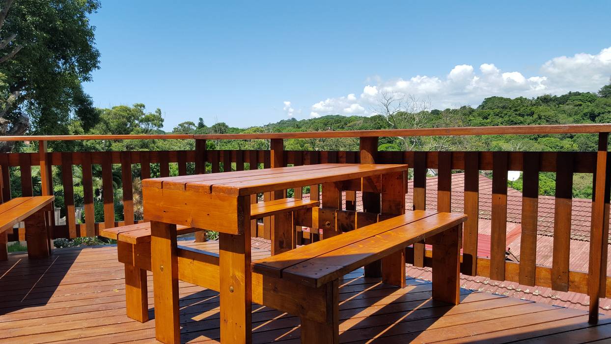 The Sun Deck Mason West building Patios Solid Wood Multicolored