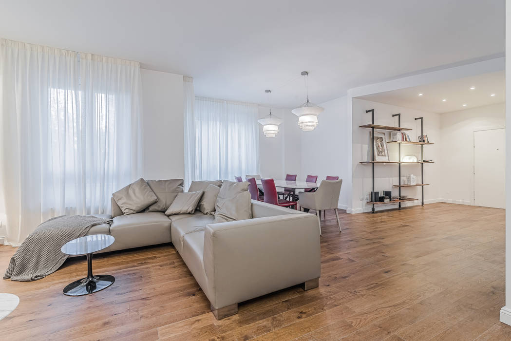 Ristrutturazione appartamento Milano, Tibaldi, Facile Ristrutturare Facile Ristrutturare Salas de estar modernas