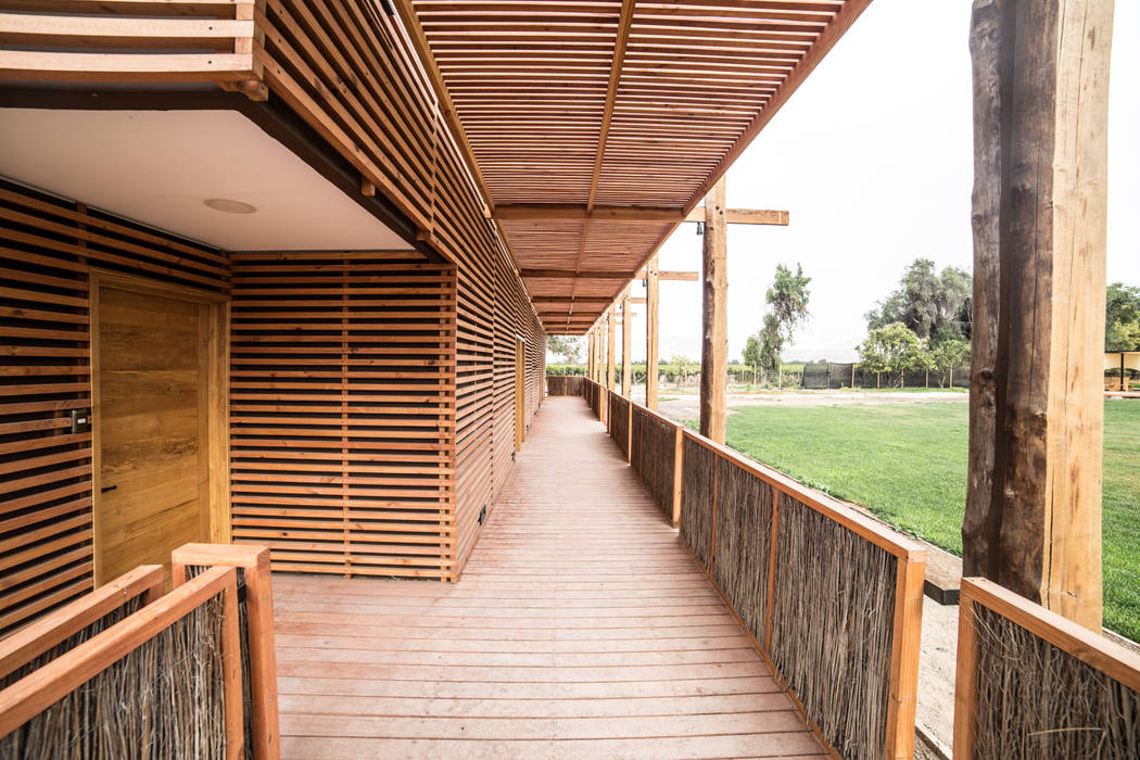 Centro de Eventos Parque Chamonate, Atacama, Chile , SINTESIS arquitecto & asociados SINTESIS arquitecto & asociados Commercial spaces Solid Wood Multicolored Event venues