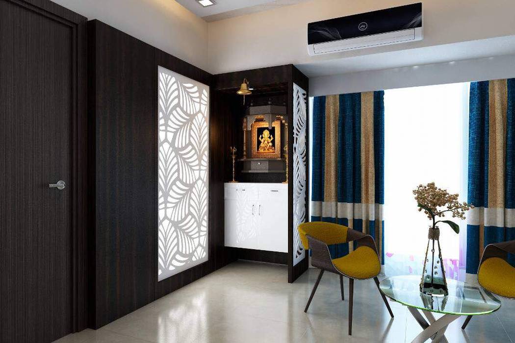 mandir unit homify 现代客厅設計點子、靈感 & 圖片