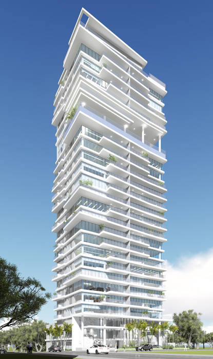 Edifício Residencial Balcony - Foz do Iguaçu - PR, LEONARDO CABRAL ARQUITETURA LEONARDO CABRAL ARQUITETURA Дома в стиле модерн Мрамор