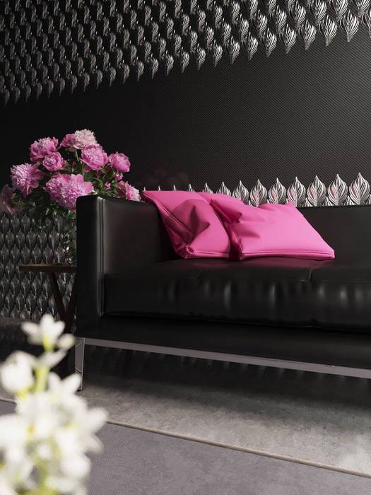 Black sofa SolidART Digital Architecture Modern Living Room Sofas & armchairs