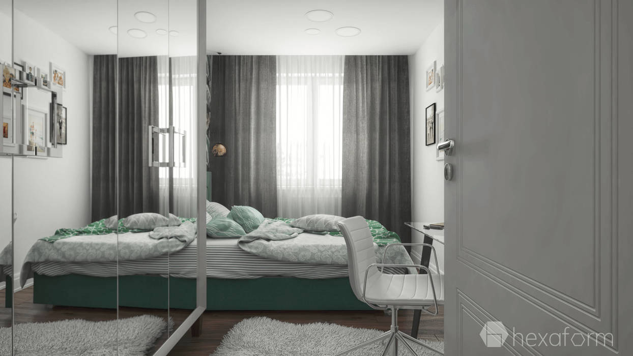 Projekt mieszkania 60 m2., hexaform hexaform Classic style bedroom
