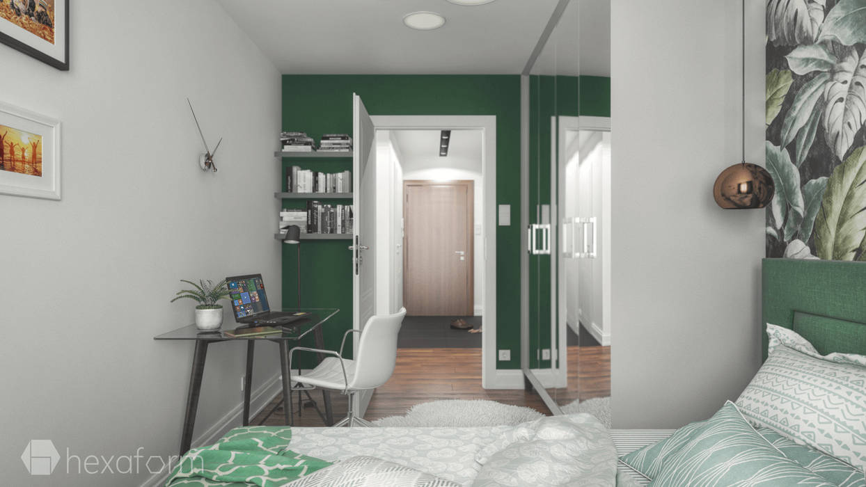 Projekt mieszkania 60 m2., hexaform hexaform Classic style bedroom