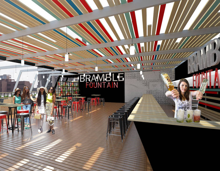 Braamfontein rooftop bar, A4AC Architects A4AC Architects Espaces commerciaux Concessions automobiles