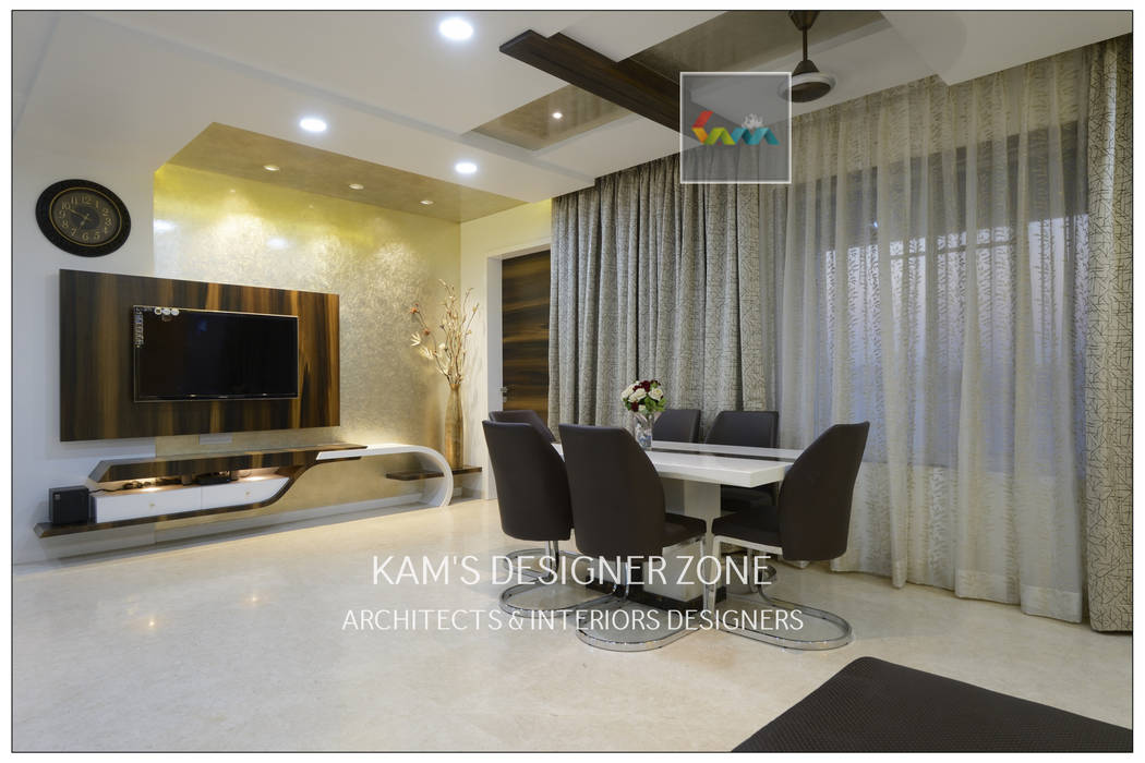 Flat Interior Design for PINKY AGARWAL, KAMS DESIGNER ZONE KAMS DESIGNER ZONE Modern dining room