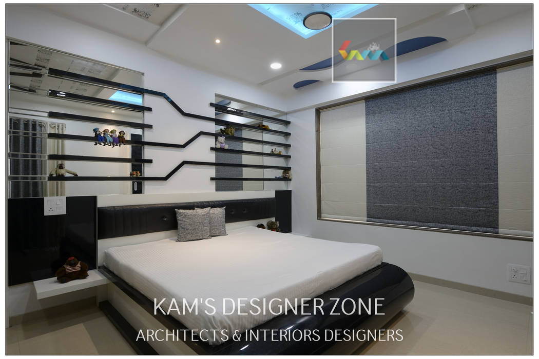 Flat Interior Design for PINKY AGARWAL, KAMS DESIGNER ZONE KAMS DESIGNER ZONE Modern style bedroom